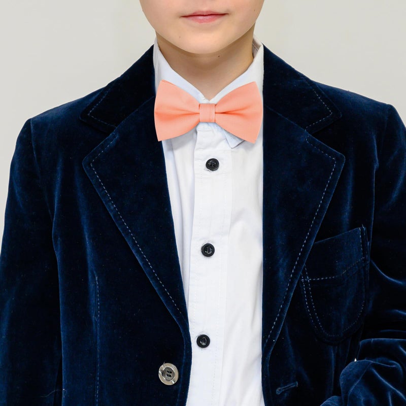 Kajeer Classic Pre-Tied Mens Bow Ties Formal Adjustable Solid Tuxedo Bowtie for for Adults & Children(Light Peach, L - (18+ years,adults, full ages)) - Image 3